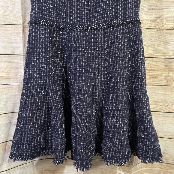 ELIZA J tweed fit flare fit frayed detail blue dress women Size 12 - Picture 10 of 13